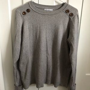 Gray crew neck sweater